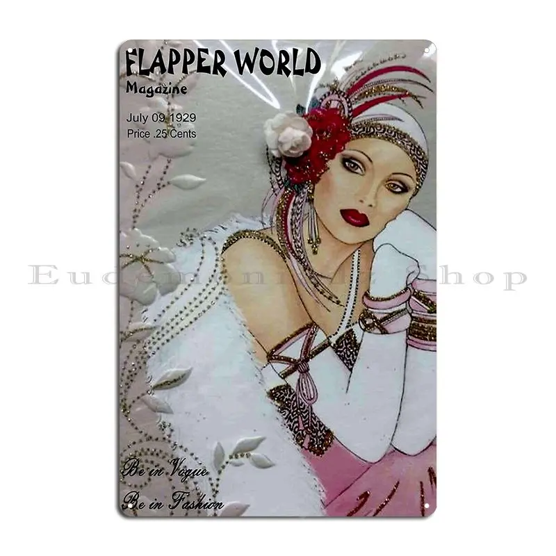 Flapper World Vintage 1929 Fashion Magazine Advertising Print Metal Plaque Poster Customize Customize Bar Tin Sign Poster