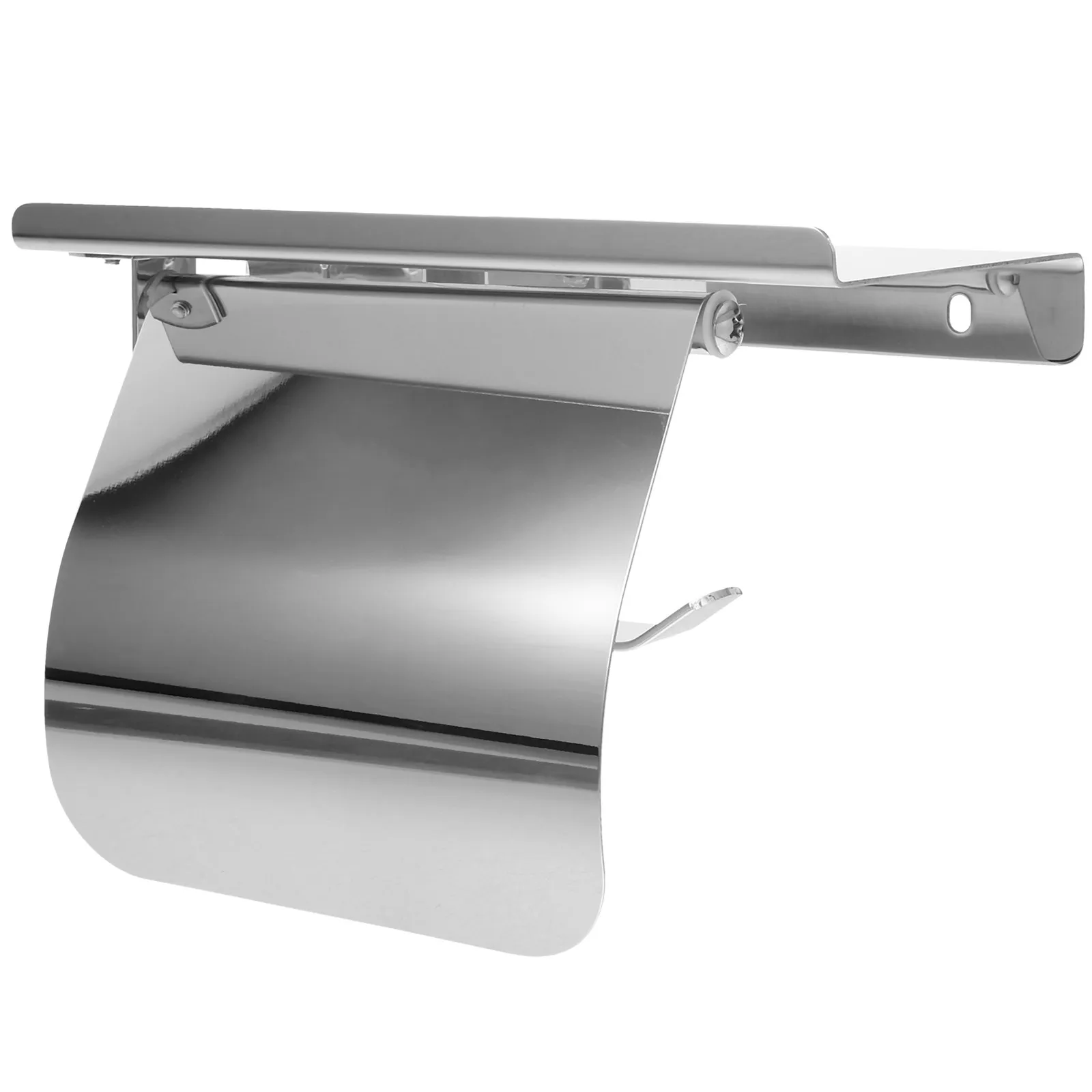 

1Set Stainless Steel Toilet Paper Holder with Shelf Wall Mounted Roll Paper Holder Bathroom Accessory Modern Tissue Storage Rack
