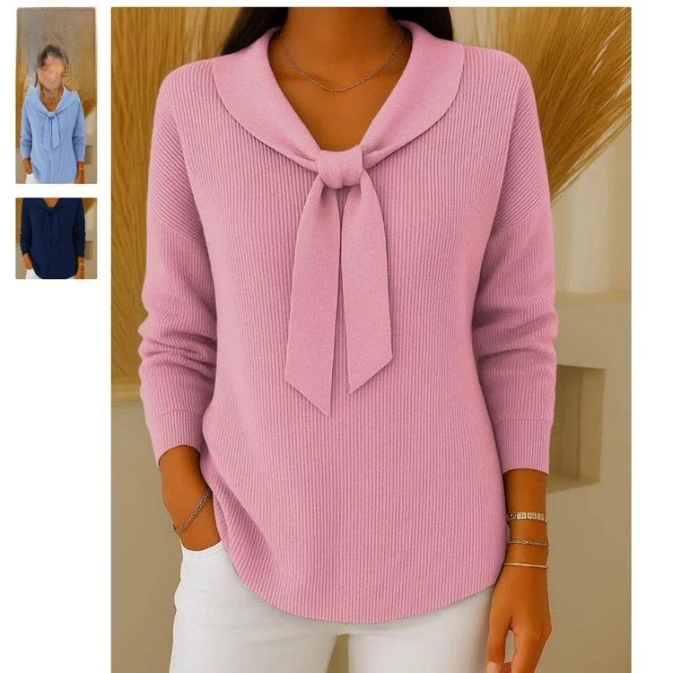 

Women's Knitted Shirt Casual Style Knitted Top Regular Fit Medium Thickness Pure Color Sweatshirt for Women Winter Season