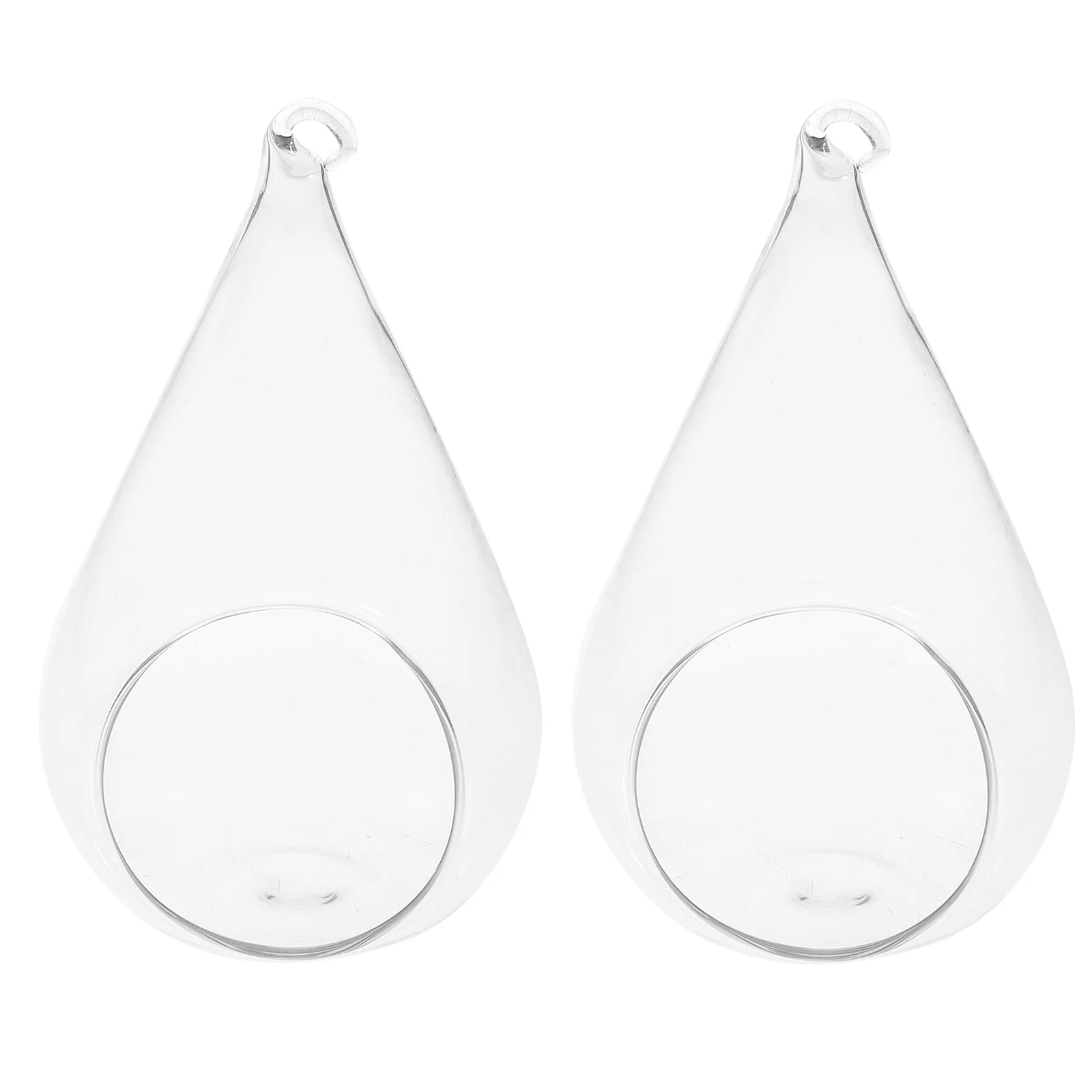 

2Pcs Glass Hanging Vase Transparent Small Plant Holder Decorative Flower Arrangement Holder for Living Room Bathroom Decor