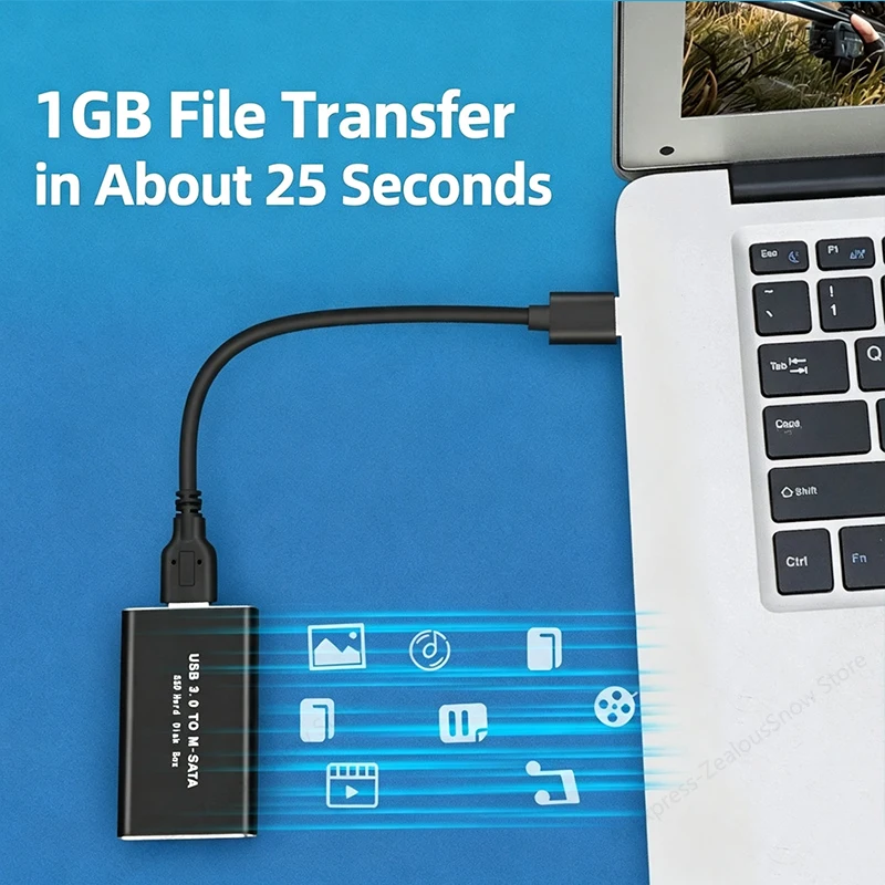 KEBIDUMEI mSATA SSD Case mSATA To USB 3.0 SSD Enclosure External Hard Drive Box Storage Adapter for 30*50 mSATA HD Hard Disk