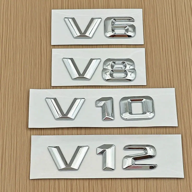 

3D ABS Chrome V6 V8 V10 V12 Logo Car Rear Trunk Sticker Fender Side Badge Emblem for W205 W204 W213 W212 W221 Accessories