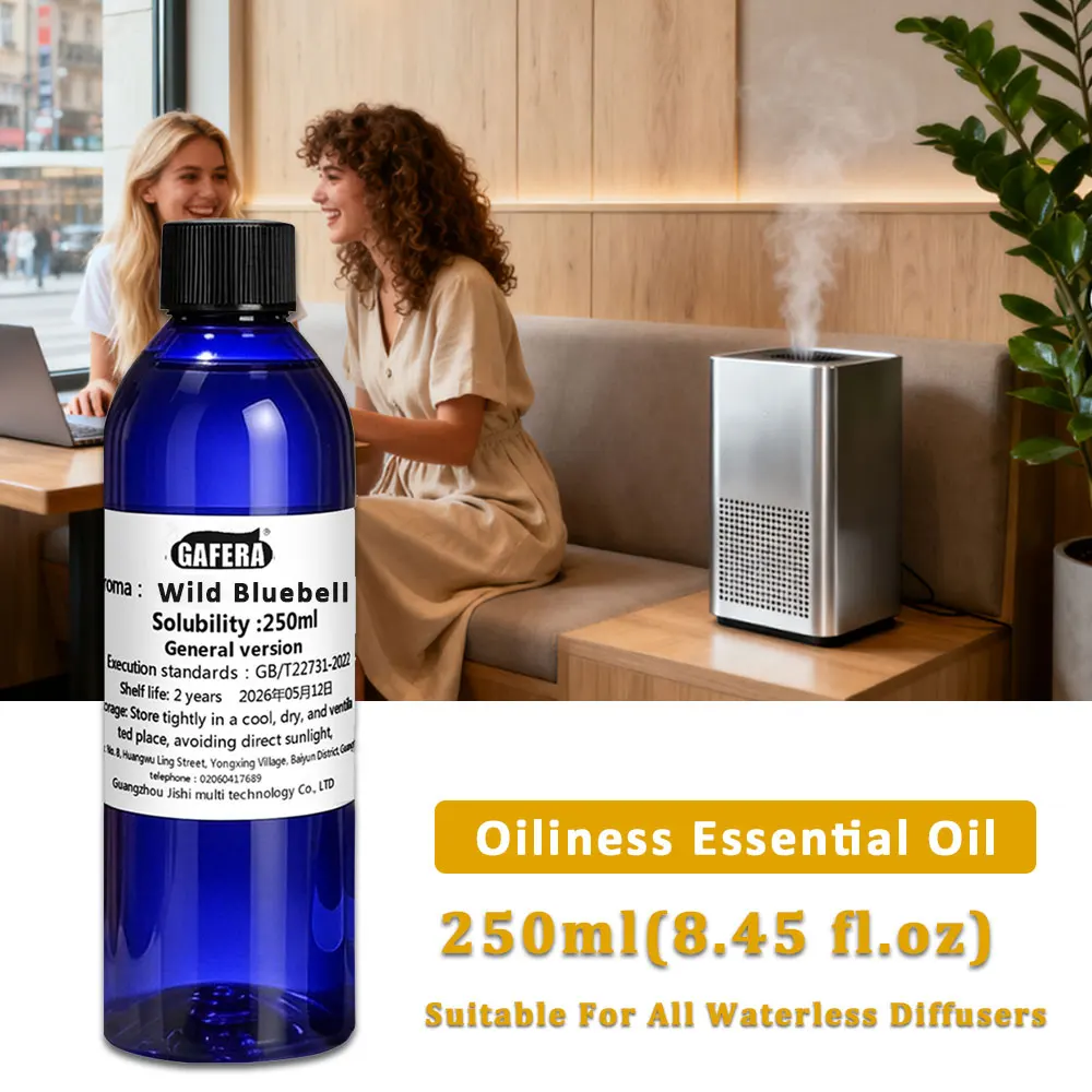 GAFERA 250ml(8.45 fl.oz) Wild Bluebell White Tea Essential Oil Refill, For Waterless Diffuser, Aroma Machine Replenishes Essence