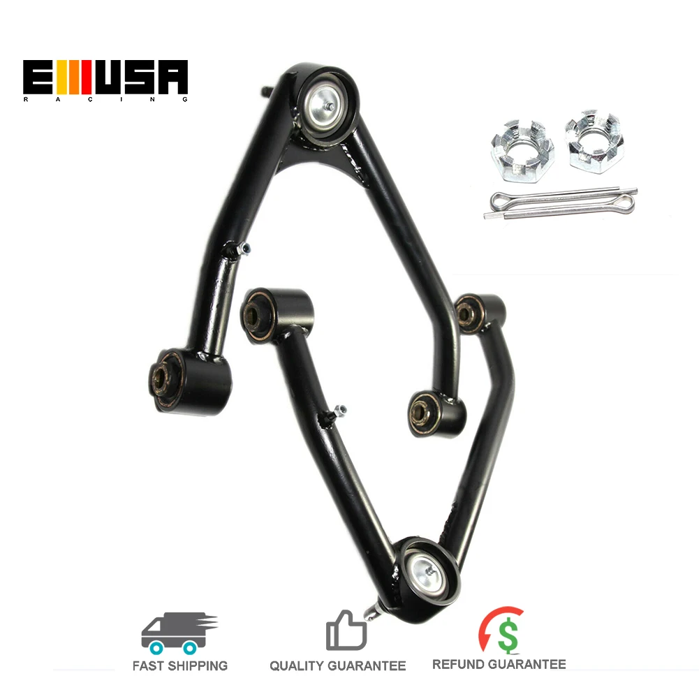 Emusa 1 Pair 2-4'' Tubular Upper Control Arms for 2007 2008 2009 2010 2011 2012 2013 2014 Chevy Silverado/GM Sierra 1500