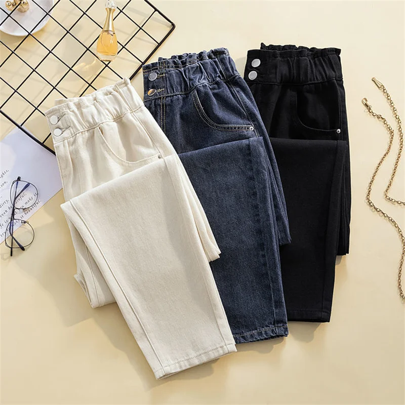 Women Casual Black High Quality Jeans Fat MM Loose All-Match Spring Summer New Thin Harlan Denim Pants Female Harem Pant
