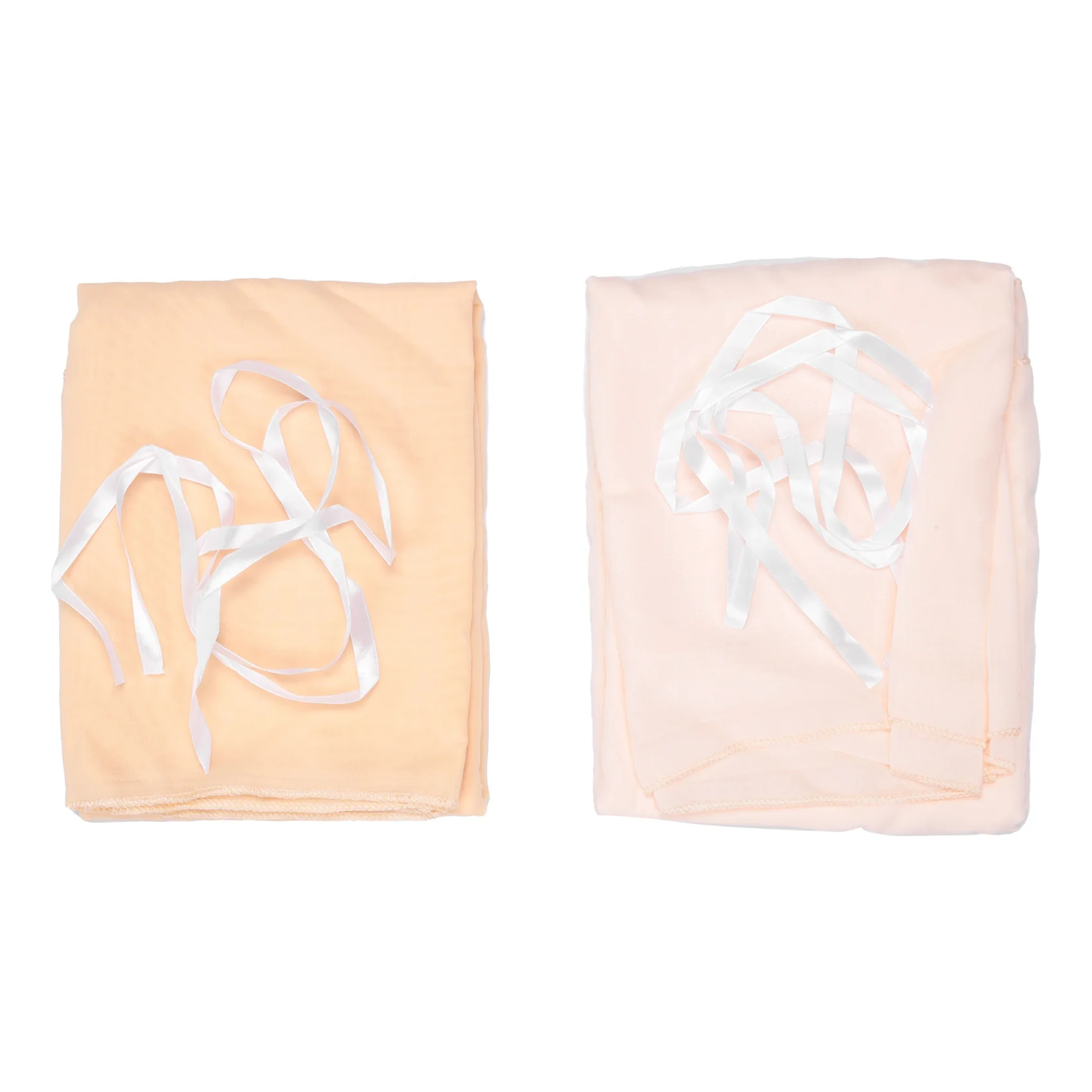 ABNQ Silky Crinkle Chiffon Table Runner (Set of 2) for Sweetheart Table Wedding Party Bridal Shower Decoration,Pink champagne