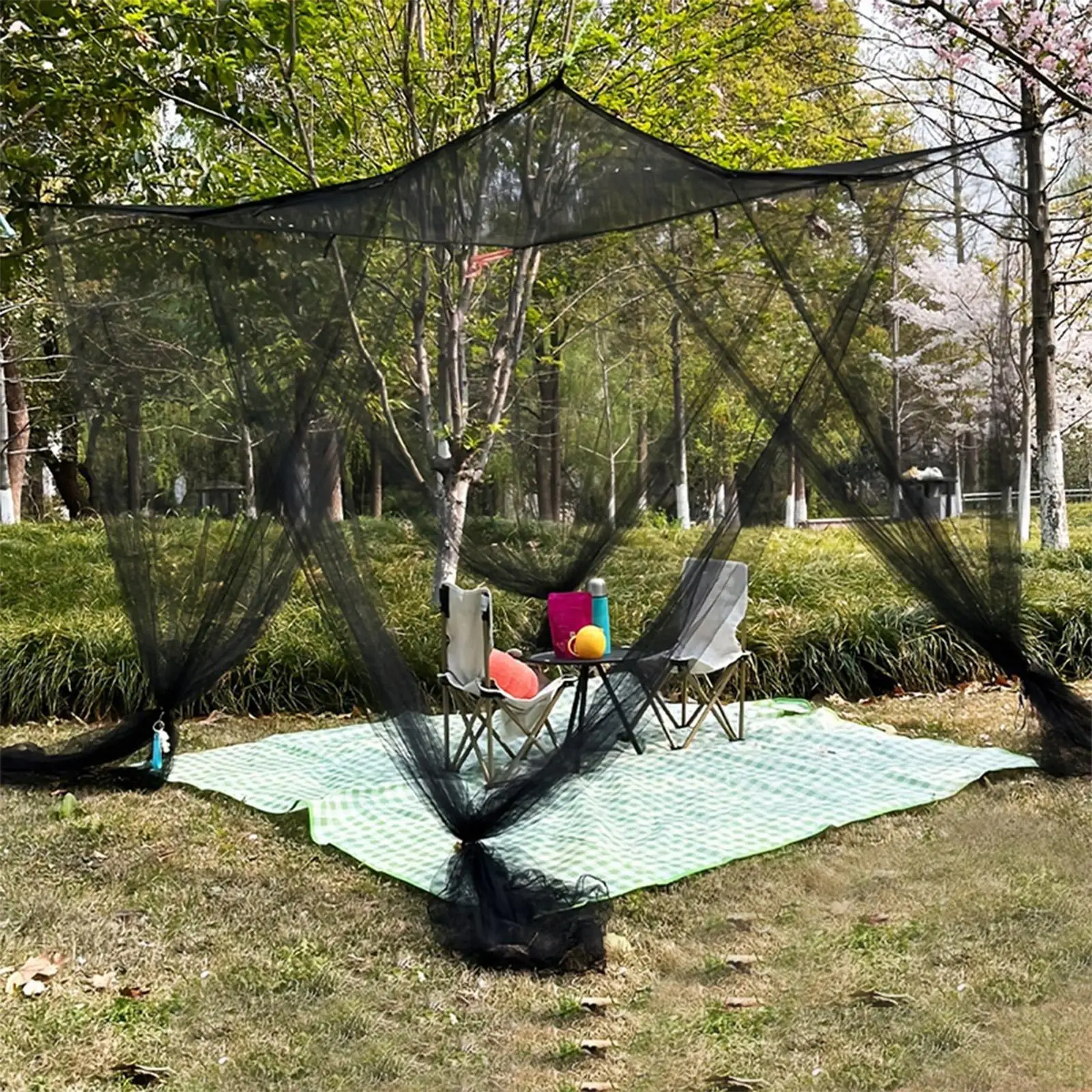 Summer Bed Net Easy Install Corner Mount Portable Mosquito Netting for Camping Travel Home Dorm Adults Family