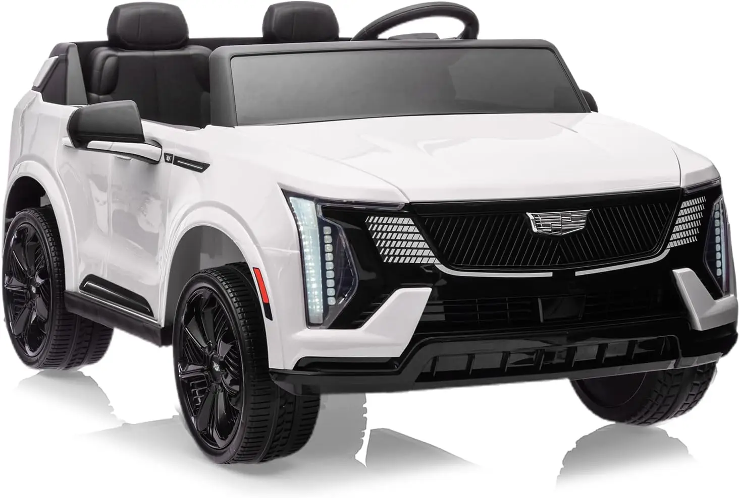 Coche de paseo de 24 V, vehículo eléctrico con batería con licencia con control remoto, 2 plazas, amortiguadores de 4 ruedas, arranque suave, Mu