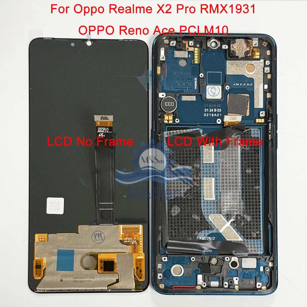 65-supor-amoled-original-m-sen-for-oppo-realme-x2-pro-rmx1931-lcd-display-screen-frame-touch-panel-for-oppo-reno-ace-pclm10