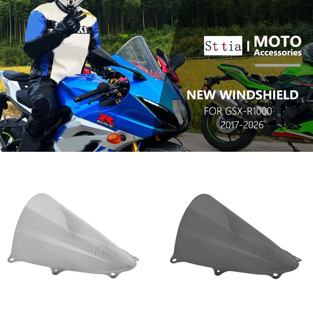 

GSX-R1000 2026 Windshield Windscreen Fit For Suzuki GSXR1000R GSXR1000 GSX-R GSXR 1000 K17 L7 2017-2024 Wind Touring Visor Viser