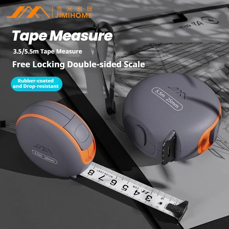 JIMIHOME 5.5/3.5M Auto Self Lock Portable Tape Measure Coated Tape Ruler High-Precision Wear Resistant Steel Measuring Tape Tool