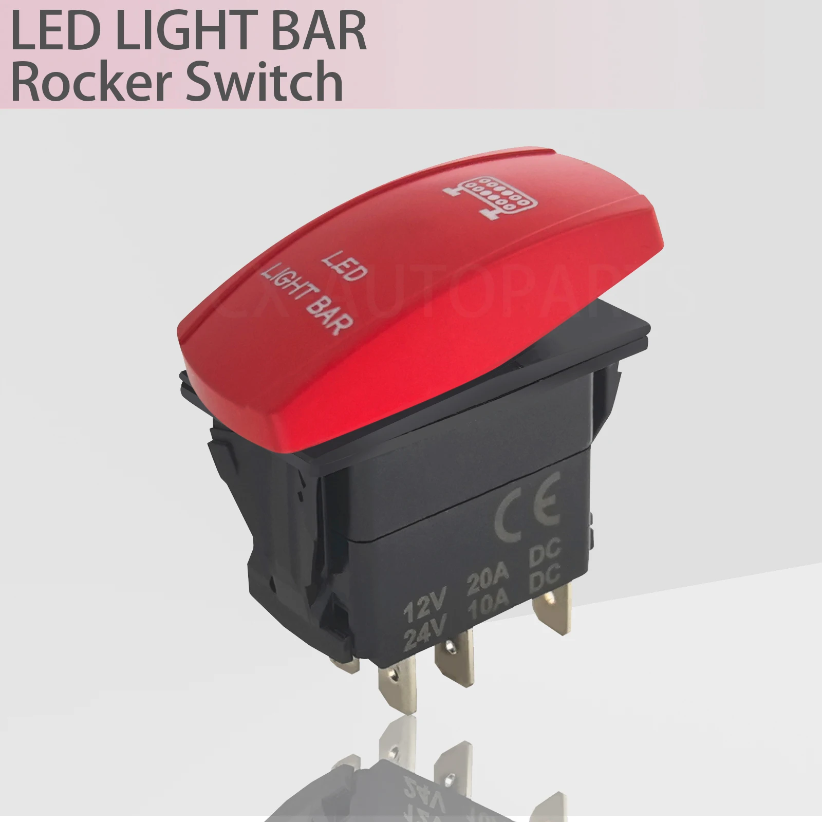 LED Light Bar Toggle Rocker Switch SPST 5 Pin ON-OFF 12V 20A Waterproof Marine Car Rocker Switch for Boat Truck Off-Road ATV RV
