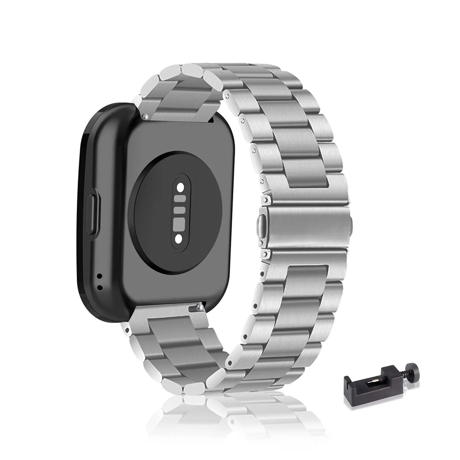 

Stainless Steel Bands for Amazfit Bip 5 Band, Three Columns Metal Replacement Strap