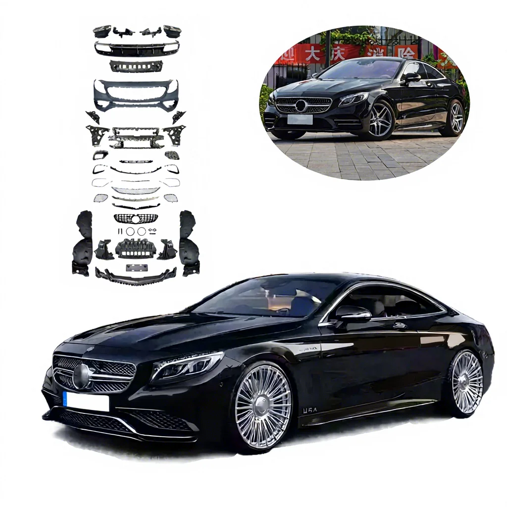 Factory Customize for S Class Coupe C217 2014-2020 Facelift to 2020 S65 Coupe AM-G Bodykit with Bumper Grill Parts