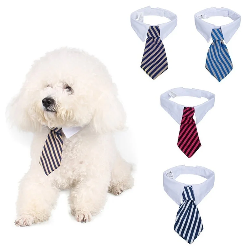 Pet Dog Tie Stripe Manufacturer Sells Collars Necklaces Scarves Fake Necklaces Water Towels and Bows