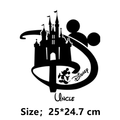 Disney family design naklejki termiczne na ubrania babcia/dziadek/ciocia/wujek/tata/mama t-shirt drukuj żelazko na plastry