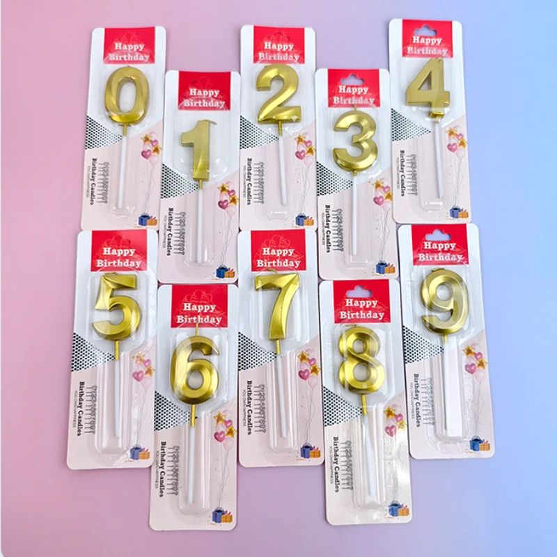 50個/ロット 卸売 金箔数字0-9 甘い誕生日ケーキキャン - Candle Supplies For Sale のレビューと価格