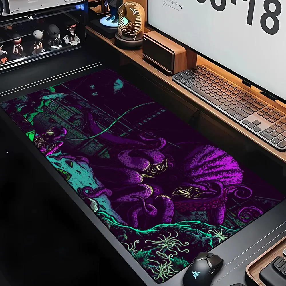 

Purple mysterious octopus gaming mats XXL magic playmat anime mouse pad desk mat pc accessories suitable for work and games