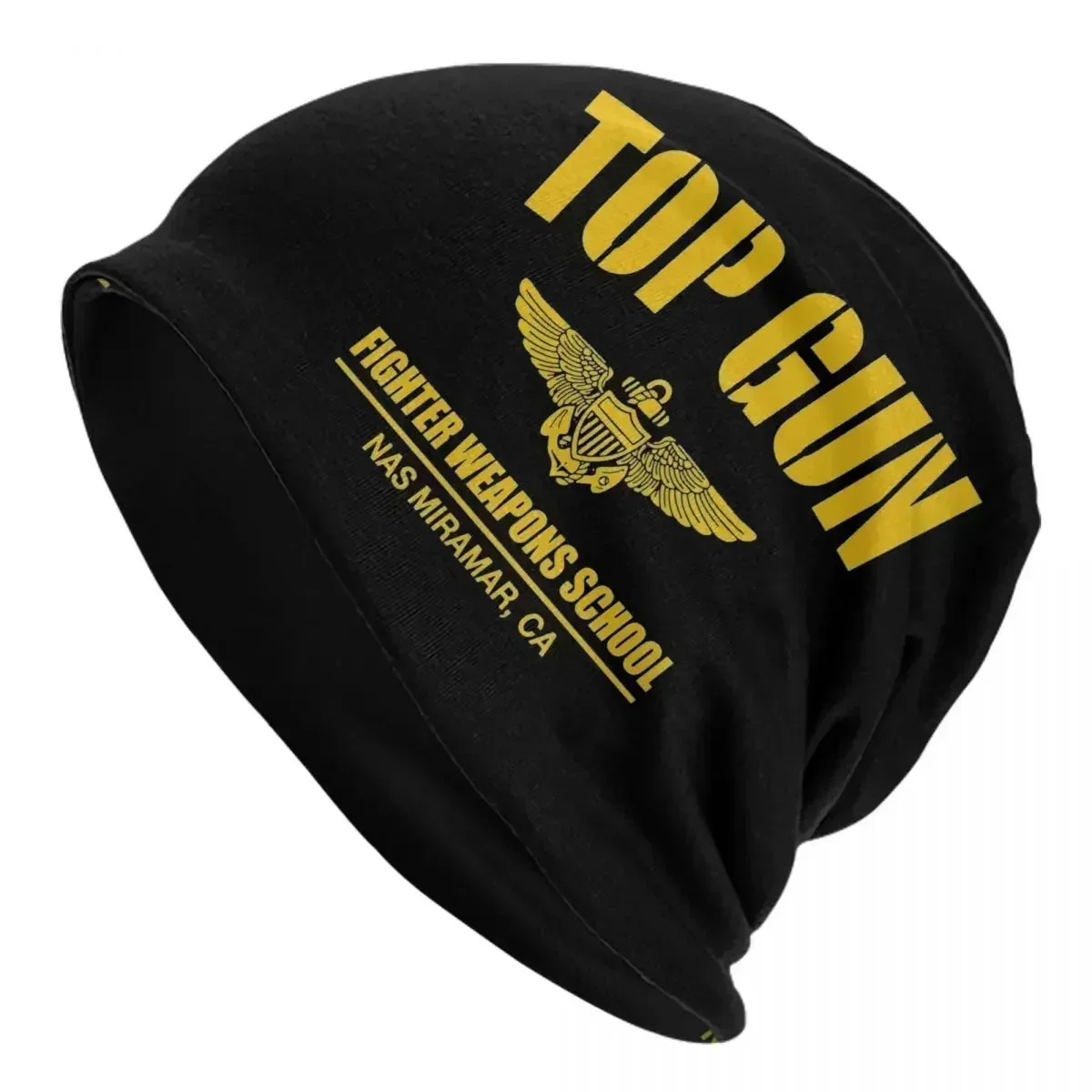 Top Gun Bonnet Hat Autumn Winter Skullies Beanies Hats Fighter Weapons School for Men Women Knit Hat Spring Dual-use Cap