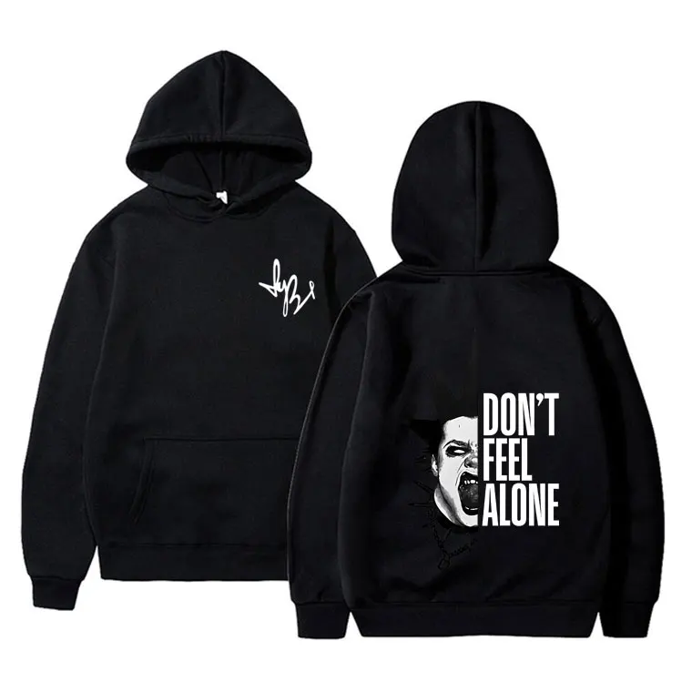 

Rocker Yungblud Face Print Hoodie Don't Feel Alone Sweatshirt Men Women Fashion Oversized Hoodies Male Vintage Hooded Tracksuit