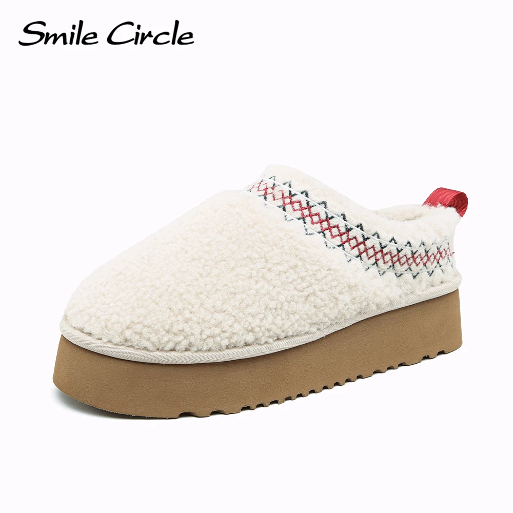 Smile Circle Women\'s Tazz Slipper Winter Fur Wool Shoes