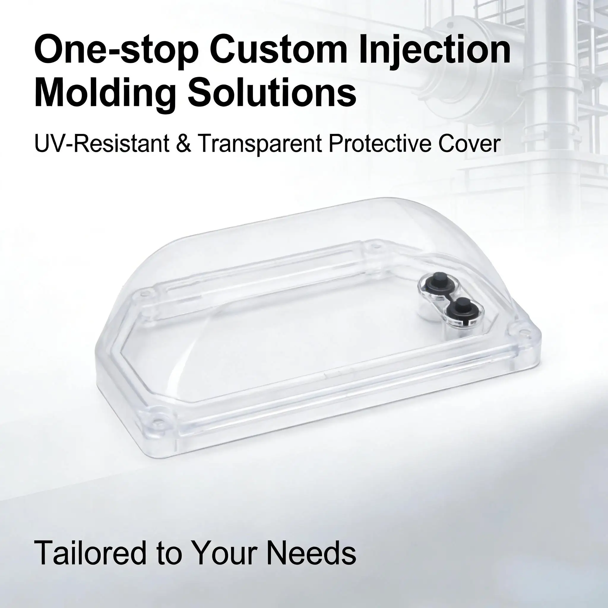 Custom High Precision  Plastic Injection Molding UV resistant, transparent PC plastic cover Inject Moulding Service