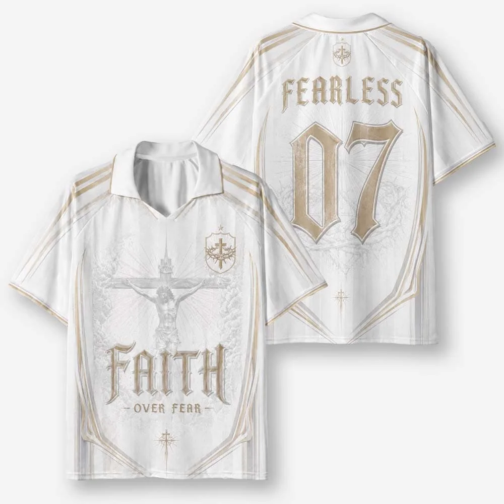 2026 New Lapel Polo Short Sleeved Shirt Retro Christian Cross Religious Pattern Printed T-shirt Fitness Training T-shirt
