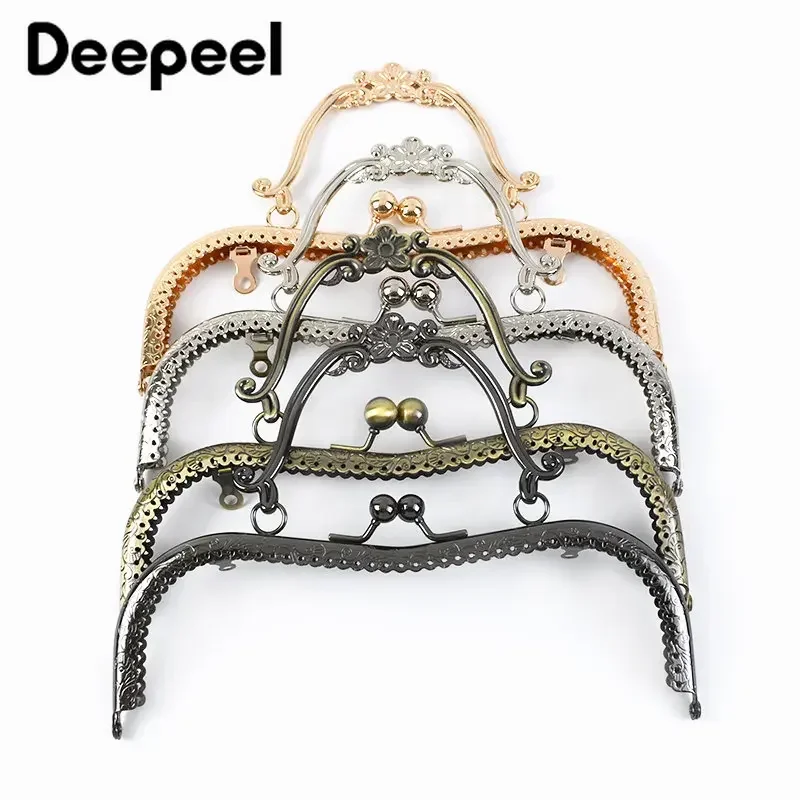 

1/2/5Pcs Deepeel 20.5cm Retro Metal Bag Kiss Clasp Lock Buckle Purse Wallet Handle Frame Women's DIY Hardware Crafts Accessories