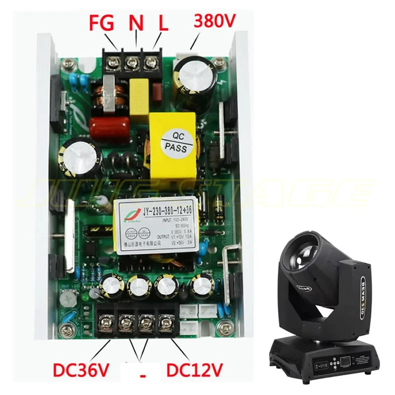 Imagem -02 - Feixe de Palco Movendo a Luz Montagem Peças Acessório Placa Principal Interruptor Potência Fusível Tubo Engrenagem Roda Prisma Gobo 7r 230w 5r 200w