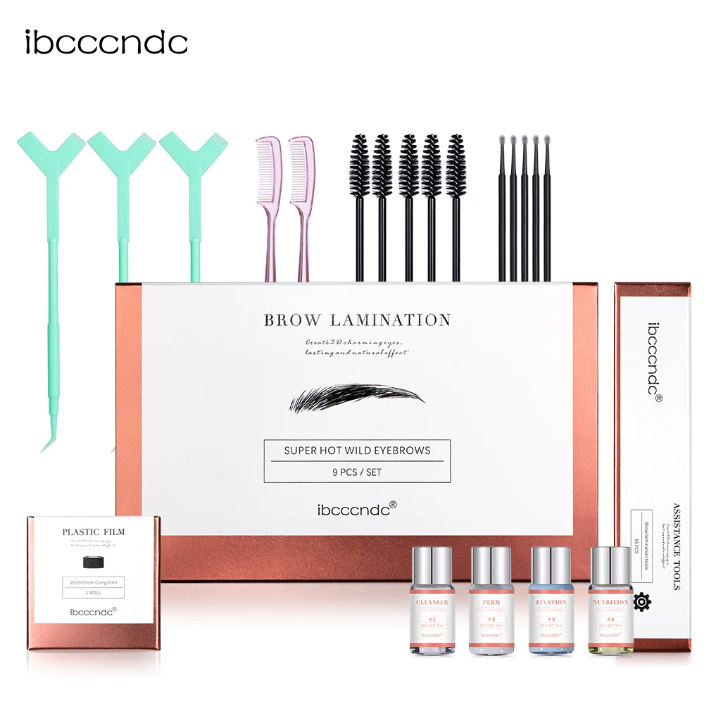 Kit di laminazione per sopracciglia per sollevamento sopracciglia Trucco per occhi a lunga durata Laminazione professionale per sopracciglia Trucco per occhi permanente per sollevamento ciglia