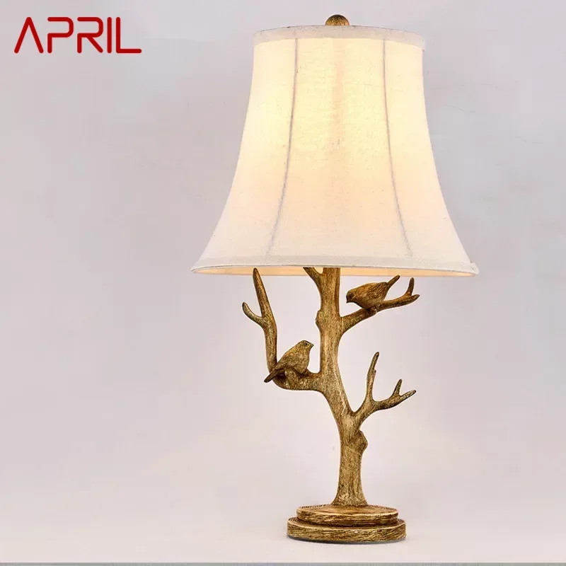 APRIL Nordic ModernTable Lamp American Retro LED Bedroom Bedside Lamp Personalized And Creative  Decorative Homestay Desk Light