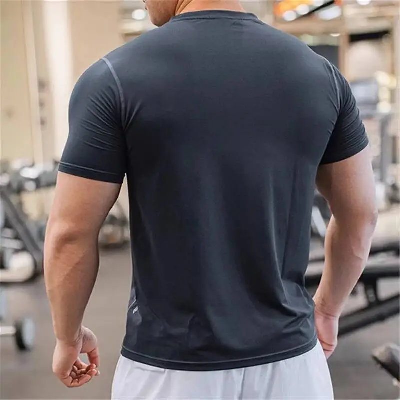 

Камуфляжная футболка Мужская спортивная футболка с круглым вырезом Повседневные топы с короткими рукавами Футболка для бега Fiess Tight Slim Спортивная футболка для мужчин