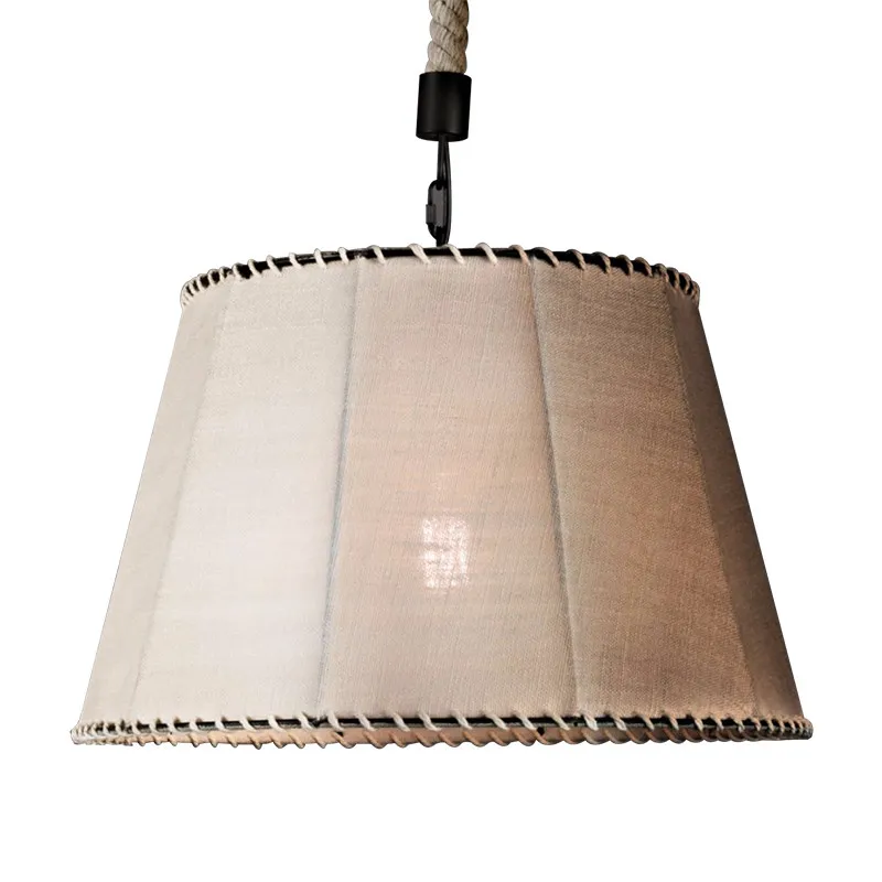 American retro industrial style linen cloth hemp rope chandelier handwoven living room dining room lamp