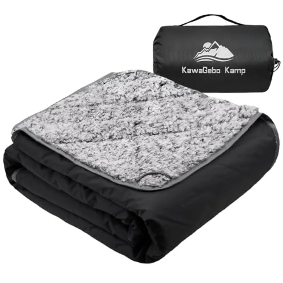 

Sherpa Warm Outdoor Camping Blanket - Waterproof Stadium Blanket for Cold Weather Camp Sports Mom and Concert - Camping Quilt 8