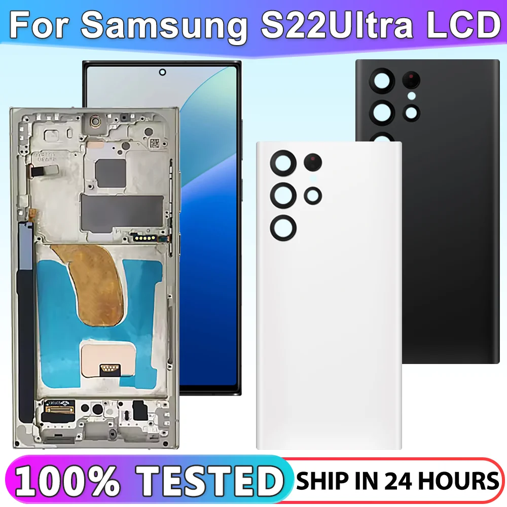 TFT S22 Ultra Screen Replacement For Samsung S22 Ultra LCD Display S908 S908B S908U Touch Screen Assembly with Frame