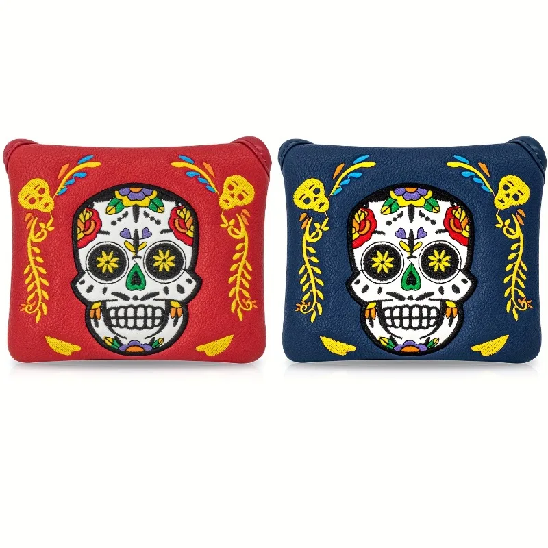 غطاء حماية لمضرب الجولف على شكل هيكل عظمي، تصميم للإغلاق المغناطيسي، خيارات حمراء/زرقاء، إكسسوارات أزياء الجولف، مقاومة للخدش #1