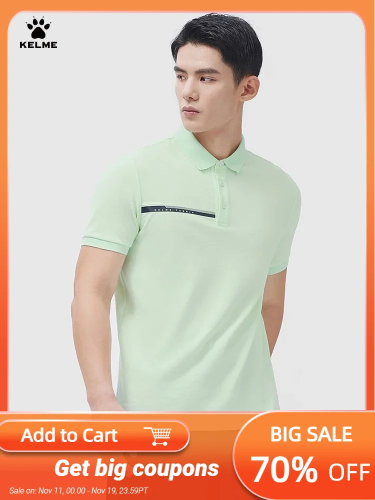 

Kelme Мужская рубашка поло, хлопковая дышащая деловая повседневная футболка, спортивные топы для бега на открытом воздухе, футбольные топы с коротким рукавом