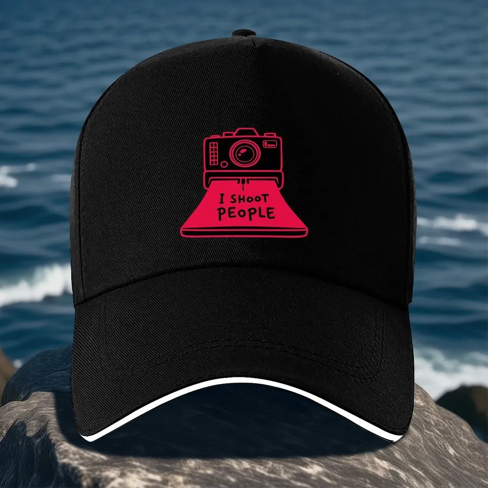 I Shoot People Camera Design Baseball Cap Photography Lover Adjustable Polyester Outdoor Cap