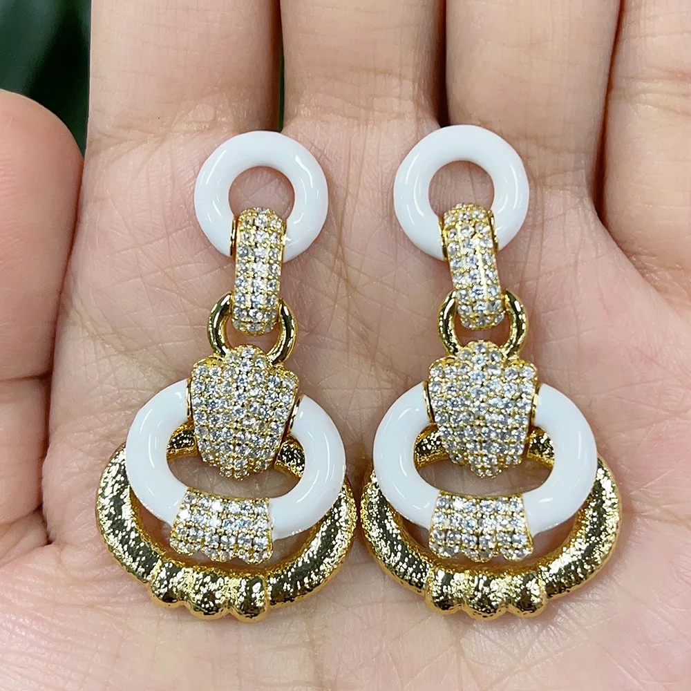 

Missvikki New Luxury Vintage Round Drop Earrings For Women Wedding Party Hollow Engraving Dubai Bridal Earrings Fashion Jewelry