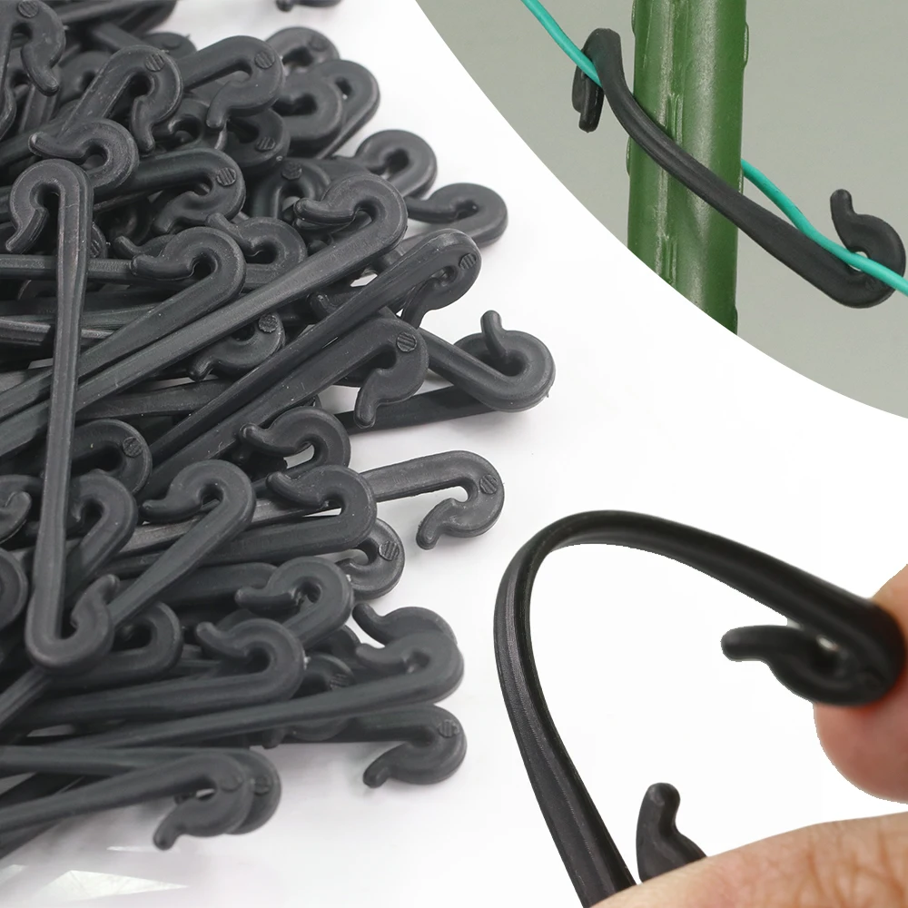 100pcs Garden Plants Vines Fixed Clips Tied Buckles Lashing Hook Stems Grafting Fastener Gadgets for Kiwi Grape Cucumber Tomato