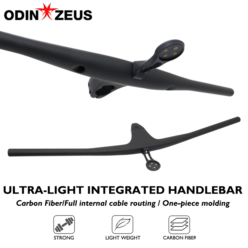 

ODINZEUS carbon fiber internal cable routing MTB handlebars,integrated XC handlebars, -17°, 28.6mm, 50-90mm, bicycle accessories