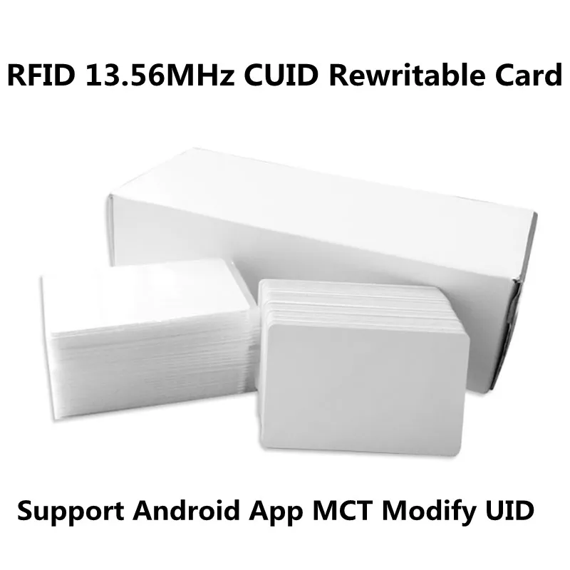 RFID Gen2 CUID Android App MCT Modify UID Changeable NFC Clone Copy 1K S50 Card Block 0 Rewritable 13.56MHz Writable 14443A