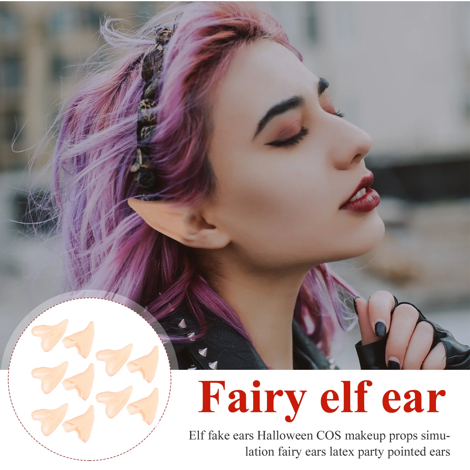 

Halloween Ear Accessories 5 Pairs Cosplay Costume Dress Up Props for Makeup Party Vampire Elf Fairy Anime