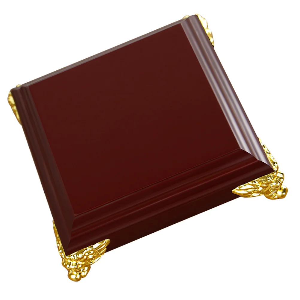 

1pc Stone Craft Buddha Statue Base Vintage Wooden Display Pedestal For Teapot Vase Bonsai Holder Retro Home Decor