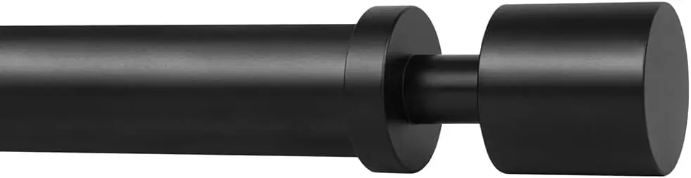 

Extra Long Curtain Rod for Windows - Spaced End Cap, 1 inch Diameter, Heavy Duty Drapery Rod, 120 to 240 Inches. Color Black