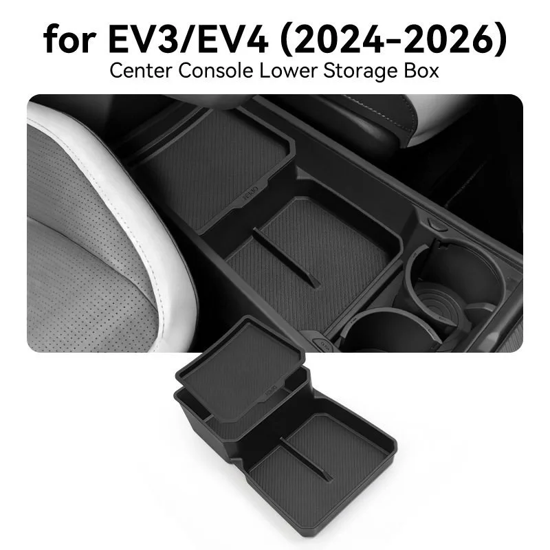 Silicone Cup Holder & Center Console Mat Set for Kia EV3 EV4 2024 - 2026, Non-Slip Phone Pad & Storage Tray Liner Accessories,