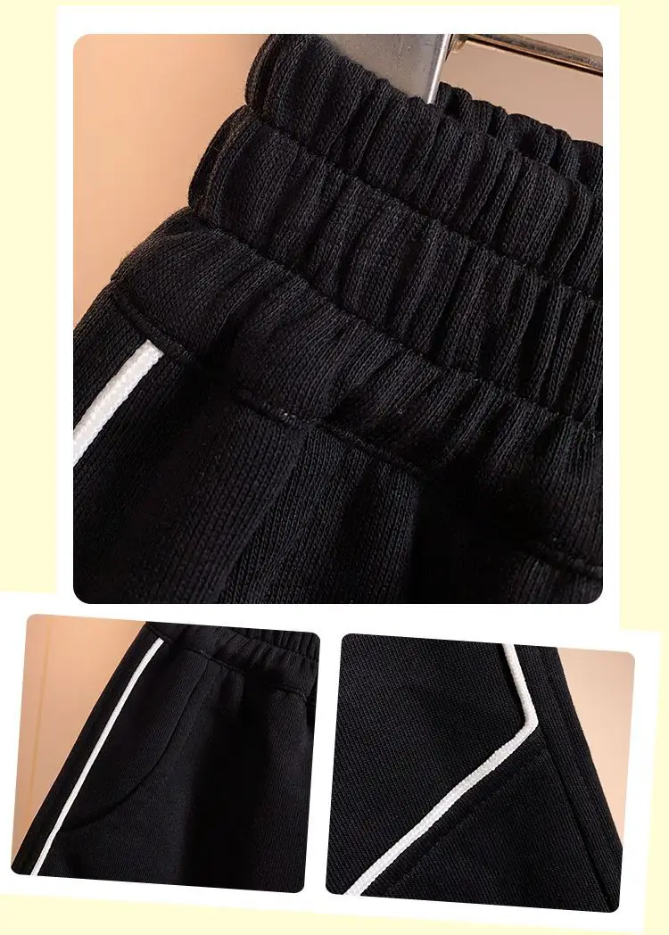 Conjunto para meninos adolescentes primavera e outono carta impressa manga comprida calças esportivas casuais conjunto de duas peças