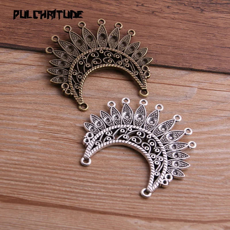 1PCS 50*54mm Two Color Necklace Charm Women Jewelry Fashion Porous Connector Pendant Necklace