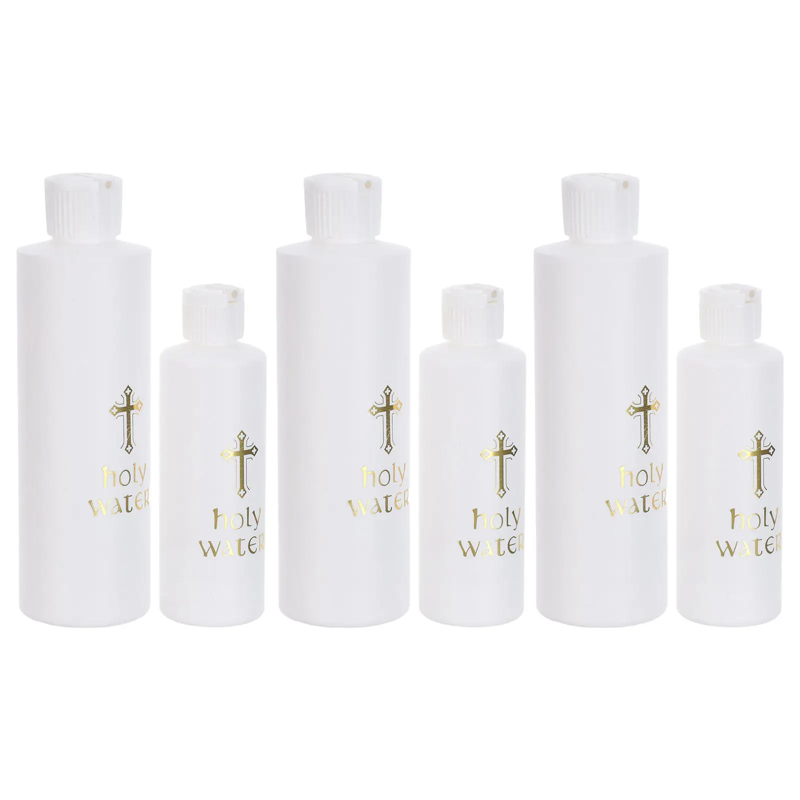 6Pcs Plastic Holy Water Bottle Refillable For Easter Party Favors Catholic Cross Sacrament Supplies Baptism First