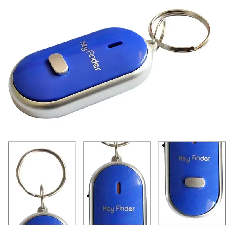 LED Key Finder Locator Find Lost Keys Chain Keychain Whistle Sound Control Torch Mini Portable Whistle Key Finder Keychain